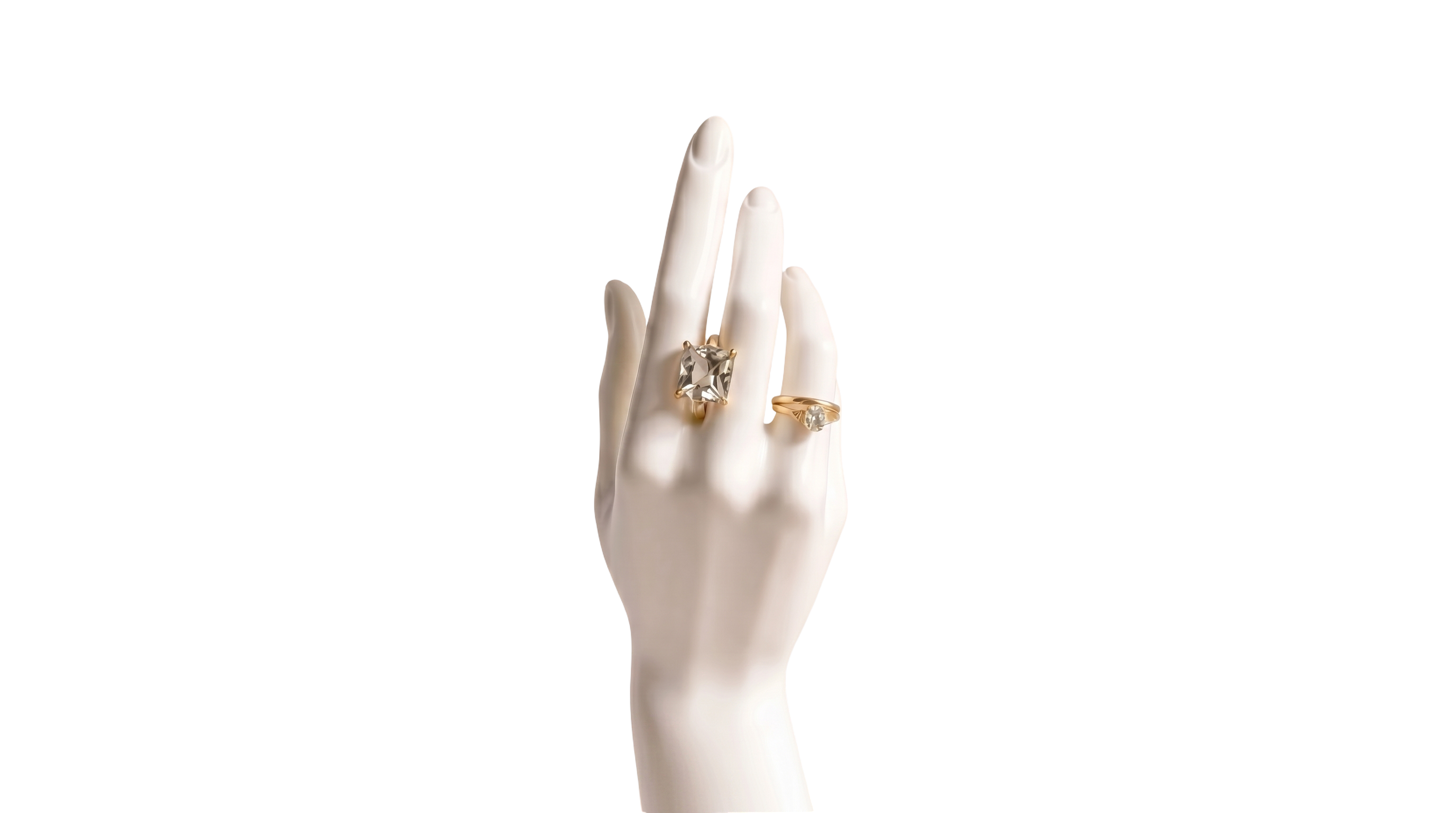 Luxury hand wearing diamond rings